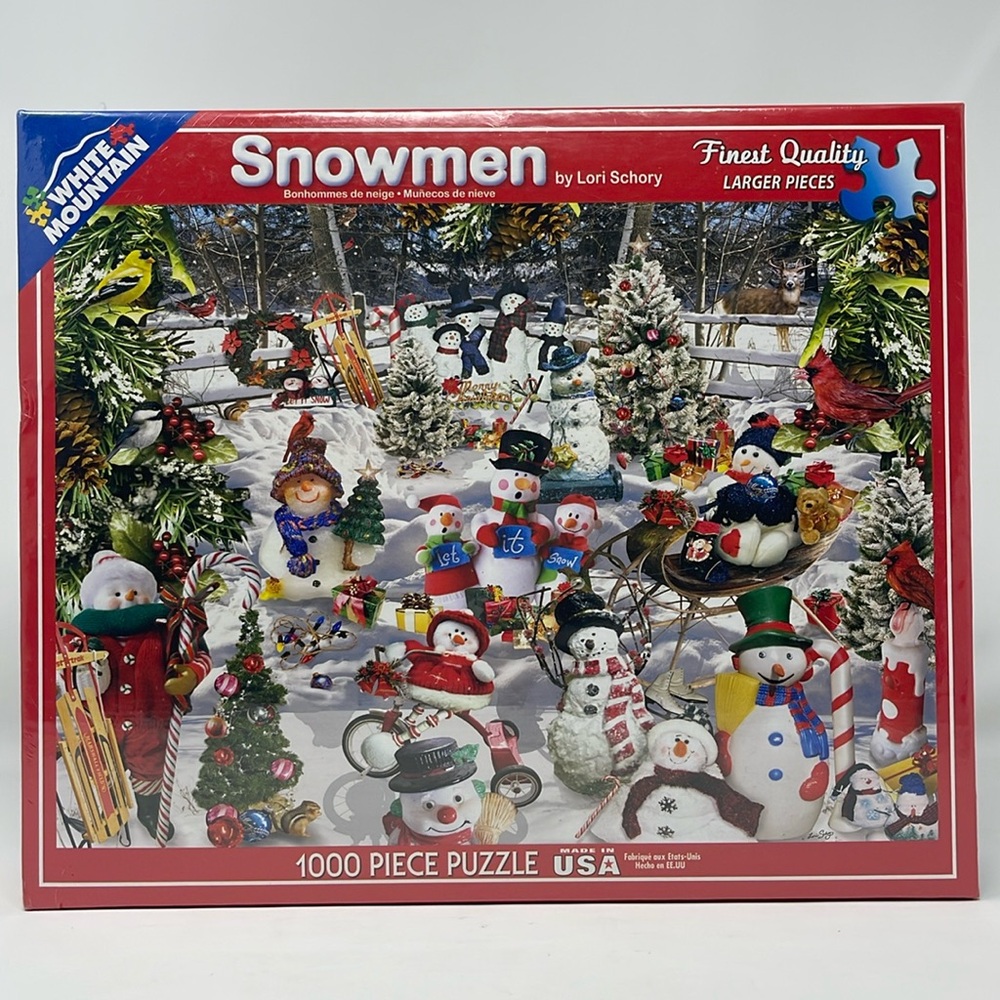 WHITE MOUNTAIN PUZZLES: Snowmen Jigsaw Puzzle, 1000 Pieces. NEW.
